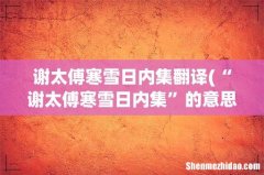 “谢太傅寒雪日内集”的意思是什么。 谢太傅寒雪日内集翻译