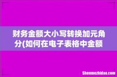 如何在电子表格中金额大小写转换 财务金额大小写转换加元角分