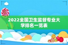 2022全国卫生监督专业大学排名一览表