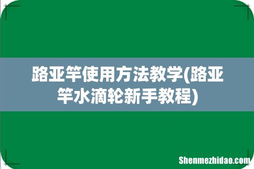 路亚竿水滴轮新手教程 路亚竿使用方法教学