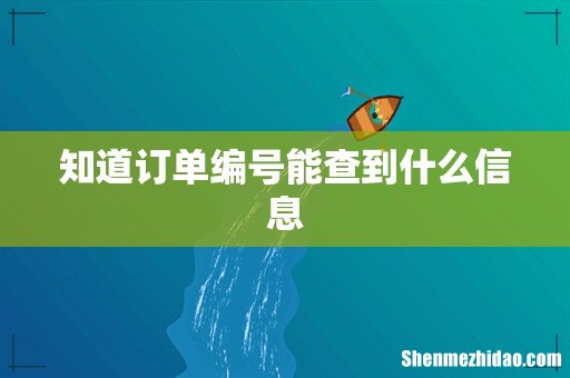 知道订单编号能查到什么信息