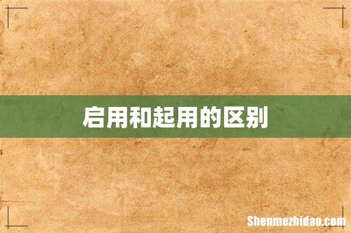 启用和起用的区别