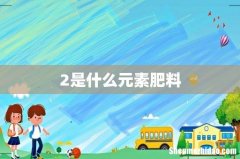 2是什么元素肥料