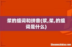 浆,桨,的组词是什么 浆的组词和拼音