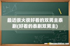 好看的泰剧双男主 最近很火很好看的双男主泰剧