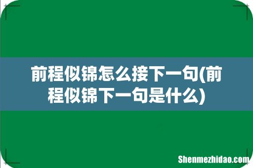 前程似锦下一句是什么 前程似锦怎么接下一句