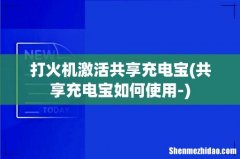 共享充电宝如何使用- 打火机激活共享充电宝