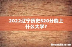 2022辽宁历史520分能上什么大学？