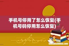 手机号码停用怎么恢复 手机号停用了怎么恢复