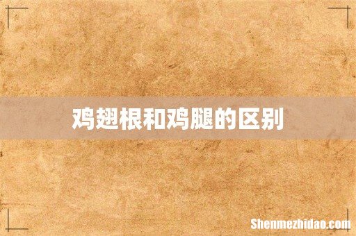鸡翅根和鸡腿的区别