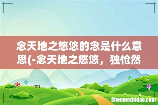 -念天地之悠悠,独怆然而涕下。-是什么意思? 念天地之悠悠的念是什么意思