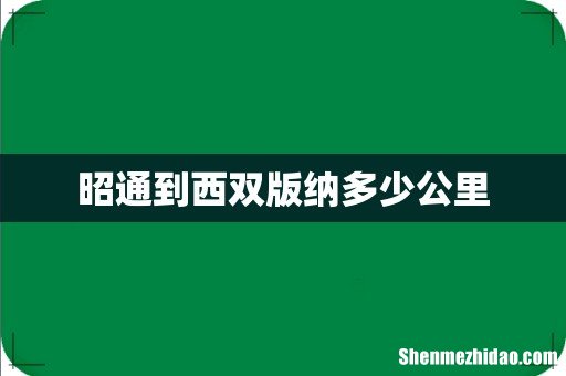 昭通到西双版纳多少公里
