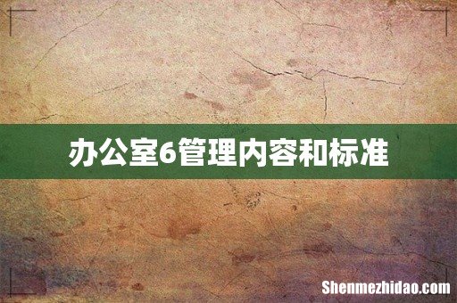办公室6管理内容和标准