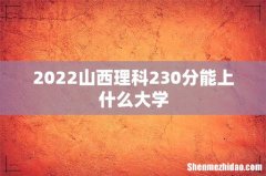 2022山西理科230分能上什么大学