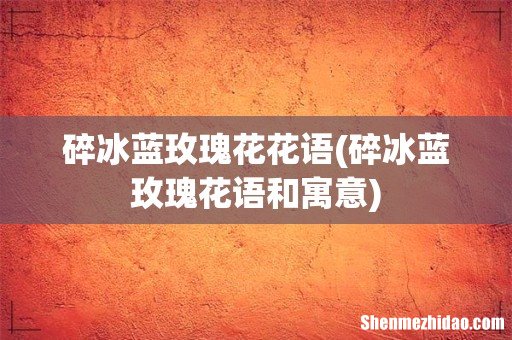 碎冰蓝玫瑰花语和寓意 碎冰蓝玫瑰花花语