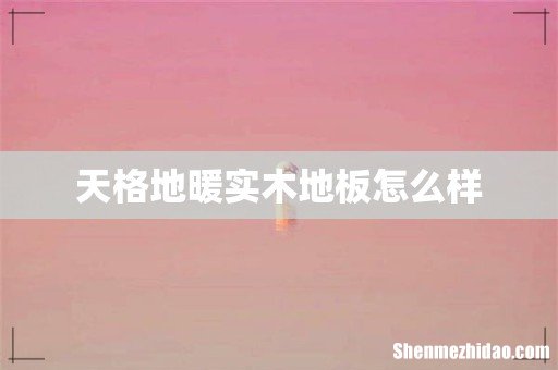 天格地暖实木地板怎么样