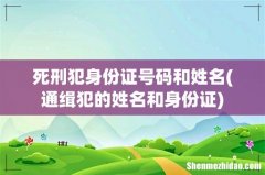 通缉犯的姓名和身份证 死刑犯身份证号码和姓名
