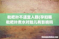 孕妇喝枇杷叶煮水对胎儿有影响吗 枇杷叶不适宜人群