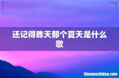还记得昨天那个夏天是什么歌