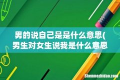 男生对女生说我是什么意思 男的说自己是是什么意思
