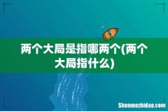 两个大局指什么 两个大局是指哪两个