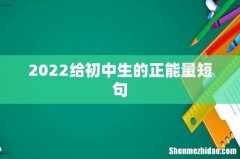 2022给初中生的正能量短句