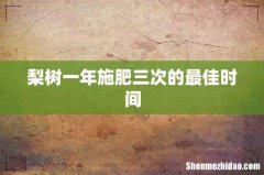 梨树一年施肥三次的最佳时间