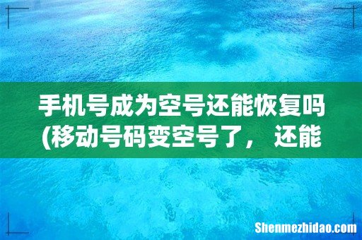 移动号码变空号了, 还能补办回来吗? 手机号成为空号还能恢复吗