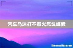 汽车马达打不着火怎么维修