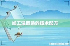 加工湿面条的技术配方
