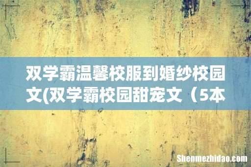 双学霸校园甜宠文 5本超甜的双学霸文 双学霸温馨校服到婚纱校园文