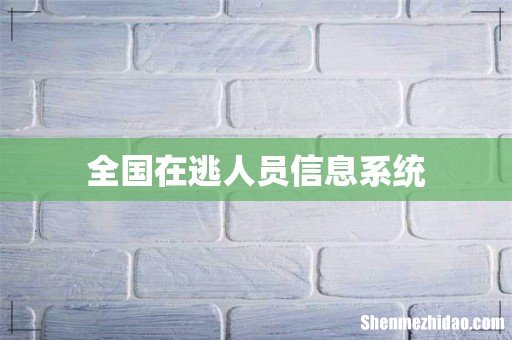 全国在逃人员信息系统