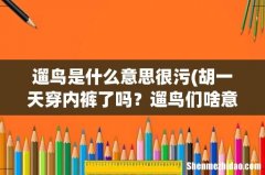 胡一天穿内裤了吗？遛鸟们啥意思？ 遛鸟是什么意思很污