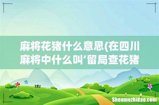 在四川麻将中什么叫‘留局查花猪查大叫’? 麻将花猪什么意思