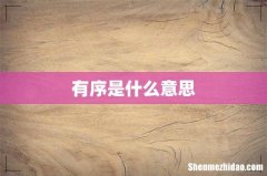 有序是什么意思