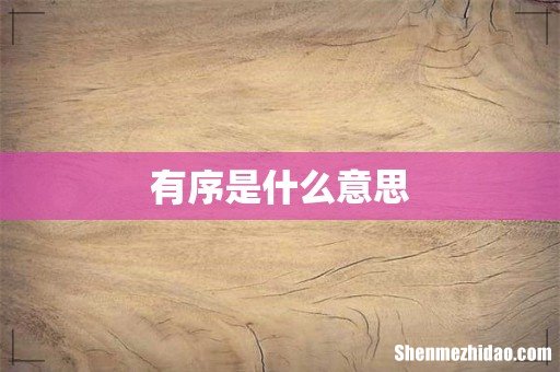 有序是什么意思