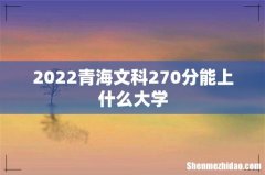 2022青海文科270分能上什么大学