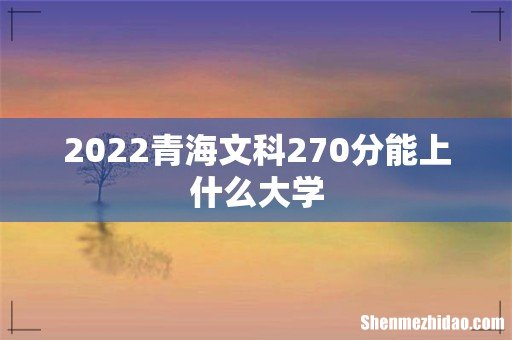 2022青海文科270分能上什么大学