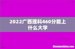 2022广西理科460分能上什么大学
