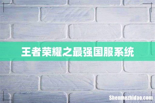 王者荣耀之最强国服系统