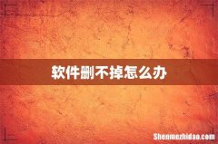 软件删不掉怎么办