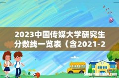 含2021-2022历年复试 2023中国传媒大学研究生分数线一览表