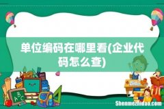 企业代码怎么查 单位编码在哪里看