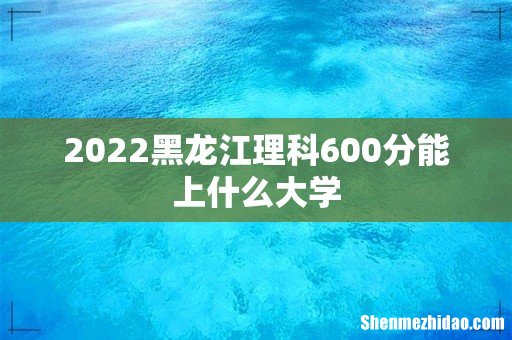 2022黑龙江理科600分能上什么大学