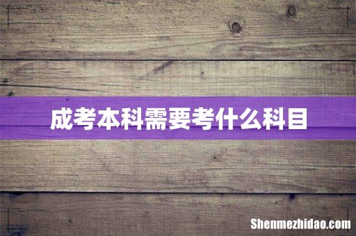成考本科需要考什么科目