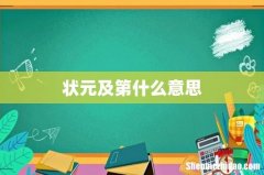状元及第什么意思