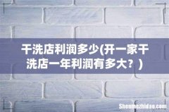 开一家干洗店一年利润有多大？ 干洗店利润多少
