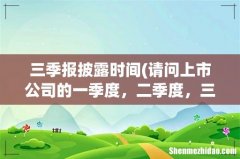请问上市公司的一季度，二季度，三季度，四季度业绩预告，规定需要在哪个时间段内完成公