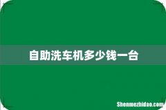 自助洗车机多少钱一台