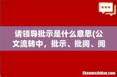 公文流转中，批示、批阅、阅示、阅批、审阅的区别是什么，具体什么情况下用哪一个？ 请领